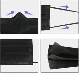Thickened Black Disposable Protective Mask - 3-Layer Breathable and Comfortable, with Adjustable Ear Loops and a Secure Nose Pad - Affordable for Home Use, Can Be Purchased in Bulk, Ideal for Outdoor Activities, Home, Commuting, Office, School, Unisex