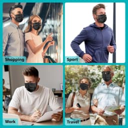 Thickened Black Disposable Protective Mask - 3-Layer Breathable and Comfortable, with Adjustable Ear Loops and a Secure Nose Pad - Affordable for Home Use, Can Be Purchased in Bulk, Ideal for Outdoor Activities, Home, Commuting, Office, School, Unisex