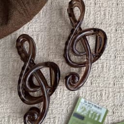 Musical Note Clip for Women's High-end Feeling 2026 New Large Hair Clip Retro Resin Simple Fashion Tea Color Hairpin