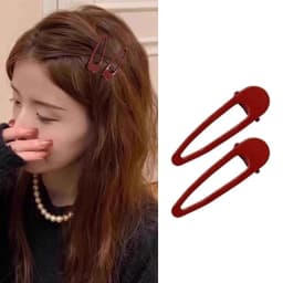 2Pcs Burgundy Hair Clips BB Clip Non-Slip Durable Rectangular Hair Claw Clips Elegant & Minimalist Hair Accessories for Braids