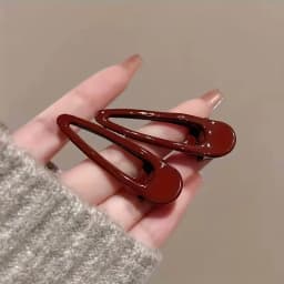 2Pcs Burgundy Hair Clips BB Clip Non-Slip Durable Rectangular Hair Claw Clips Elegant & Minimalist Hair Accessories for Braids