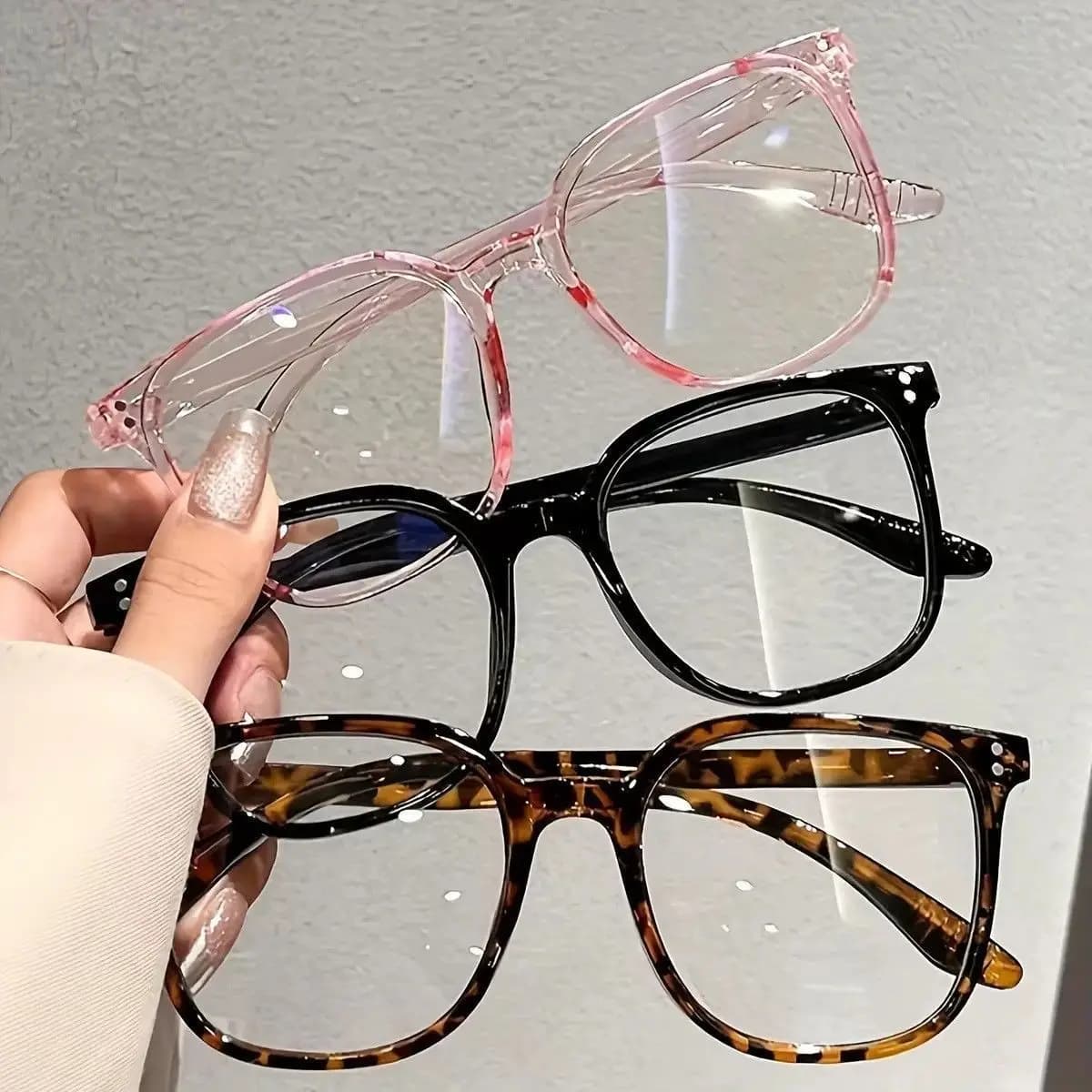 1Pc/3Pcs/4Pcs Unisex Square Frame Blue Light Blocking Glasses - Stylish Campus Look, Face-Flattering Optical Eyewea
