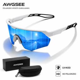Polarized Sports Sunglasses for Men Women UV400 Semi-Rimless Shield Lens Cycling Driving Running Outdoor Glasses with Case