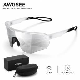 Polarized Sports Sunglasses for Men Women UV400 Semi-Rimless Shield Lens Cycling Driving Running Outdoor Glasses with Case