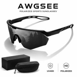 Polarized Sports Sunglasses for Men Women UV400 Semi-Rimless Shield Lens Cycling Driving Running Outdoor Glasses with Case