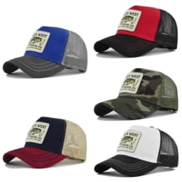 Man hat High Quality Fishing Cartoon Snapback Baseball Cap Hip Hop Dad Mesh Hat Trucker Hat Outdoor Sports Cycling Travel SunHat