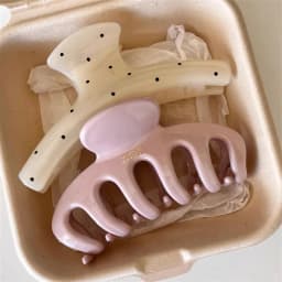 Korean Large Size Acrylic Dragon Bone Shark Hair Clip French Style Polka Point Arc Back of Head Hair Claw Clamp Hair Accessories