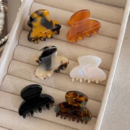 2Pcs/set Sweet Small Acetate Hair Claws Clips for Women&Girl Barrettes Crab Clamp Ponytail Hairpin Fashion Accessories