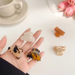 2Pcs/set Sweet Small Acetate Hair Claws Clips for Women&Girl Barrettes Crab Clamp Ponytail Hairpin Fashion Accessories