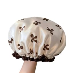 1pc Double Layer Shower Caps, Printed Bonnet, Waterproof Bath Caps Reusable Shower Caps Hair Hat For Women Ladies Spa Salon