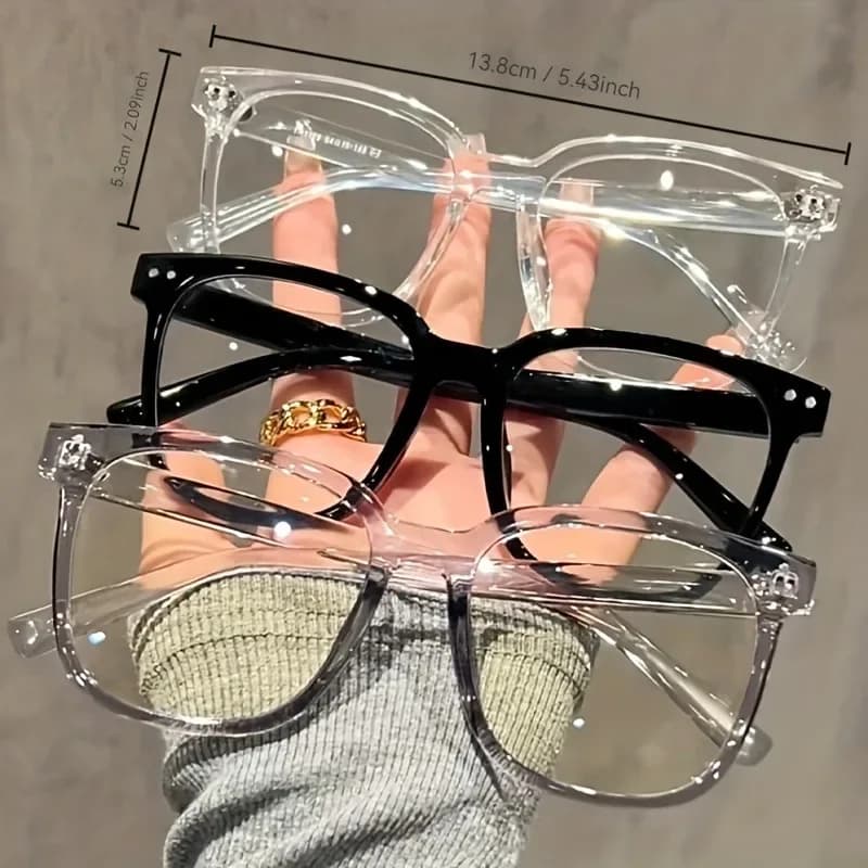 1/3pcs Unisex Square Frame Blue Light Blocking Glasses Stylish Campus Look Face-Flattering Optical Eyewea