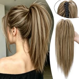 Synthetic Straight Waterfall Claw Clip Ponytail Hair Extensions,Half Up Half Down Hairstyle Available,Ideal for Women's Daily