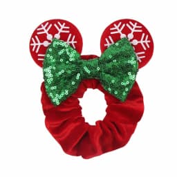 Cute Mouse Ears Velvet Scrunchies Hairband Women Elastic Ponytail Holder Girls Sequin Bow 2023 Kids Party DIY Hair Accessories