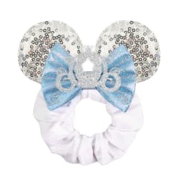 Cute Mouse Ears Velvet Scrunchies Hairband Women Elastic Ponytail Holder Girls Sequin Bow 2023 Kids Party DIY Hair Accessories