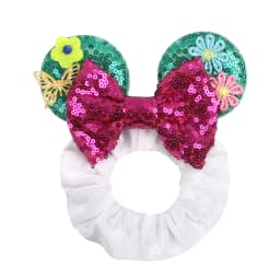 Cute Mouse Ears Velvet Scrunchies Hairband Women Elastic Ponytail Holder Girls Sequin Bow 2023 Kids Party DIY Hair Accessories