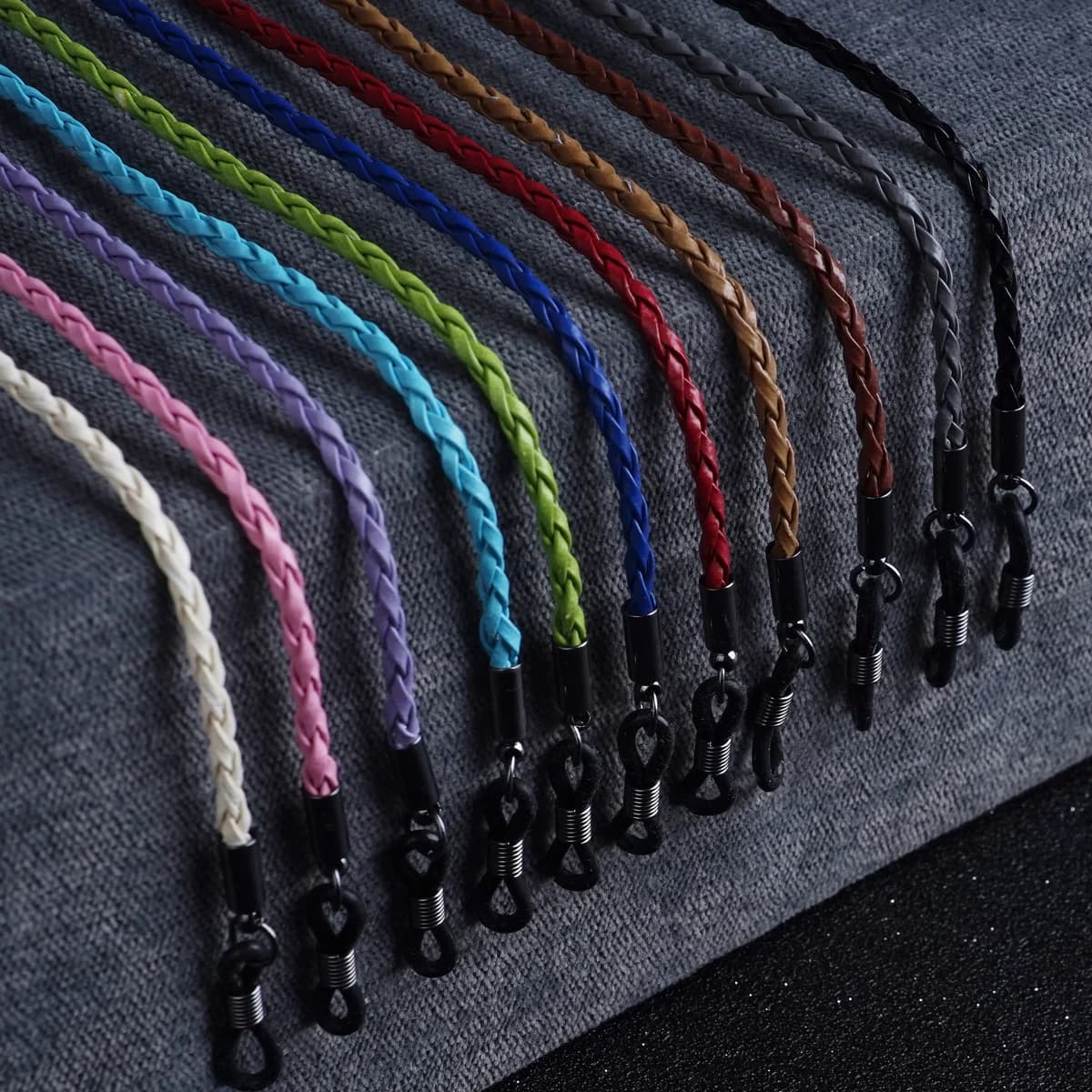 1pc Women Men Glasses Leather Rope Chain Woven Glasses Lace Up Outdoor Sports Non-slip Glasses Accessorie(11 Colors for Choose)