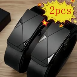 2pcs/3pcs Fashionable Men's Belt, Daily Casual Business Belt, Jeans Belt, Synthetic Leather High-End Suit Matching Belt, I