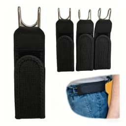 Adjustable Elastic Belt Buckle with Metal Hook No-Buckle Stretch Waist Extender for Men Women Portable Lazy Waistband Tool