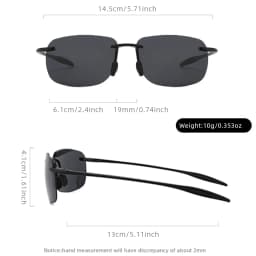 Ultralight TR90 Polarized Sunglasses Men Women Frameless Driver Driving Sun Glasses Fashion Outdoor Fishing Hiking Sports Shades