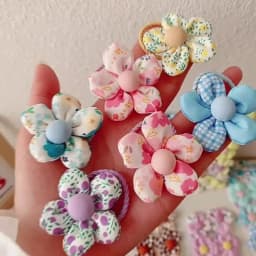 10pcs Mini Flower Shaped Hair Ties Rope Set Baby Girls Colorful Elastic Ponytail Holders Rubber Band Children Sweet Headwear