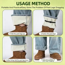 2/4Pcs Invisible Leg Shortening Straps,Adjustable No-Sew Hidden Non-slip Pants Edge Bands, Anti-drag Pants Hem Fixing Device