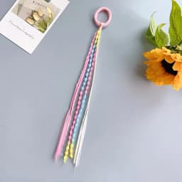 1 PCS Lovely Girls Braided Wig Ponytail Headband Rubber Hair Bands Kids Hair Accessories Hair Ornament