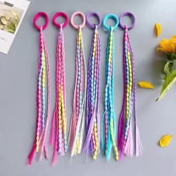 1 PCS Lovely Girls Braided Wig Ponytail Headband Rubber Hair Bands Kids Hair Accessories Hair Ornament