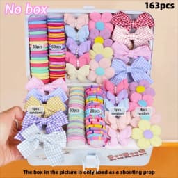 Bow High Elastic Hair Accessories Set No Hurt Hair Colorful Girls Hair Bands Kids Hair Accessories Princess Gift Set