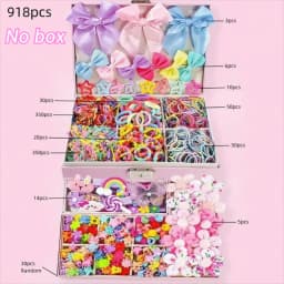Bow High Elastic Hair Accessories Set No Hurt Hair Colorful Girls Hair Bands Kids Hair Accessories Princess Gift Set