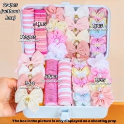 Bow High Elastic Hair Accessories Set No Hurt Hair Colorful Girls Hair Bands Kids Hair Accessories Princess Gift Set