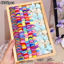 Bow High Elastic Hair Accessories Set No Hurt Hair Colorful Girls Hair Bands Kids Hair Accessories Princess Gift Set