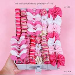 Bow High Elastic Hair Accessories Set No Hurt Hair Colorful Girls Hair Bands Kids Hair Accessories Princess Gift Set