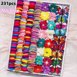 Bow High Elastic Hair Accessories Set No Hurt Hair Colorful Girls Hair Bands Kids Hair Accessories Princess Gift Set