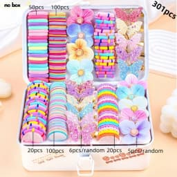 Bow High Elastic Hair Accessories Set No Hurt Hair Colorful Girls Hair Bands Kids Hair Accessories Princess Gift Set