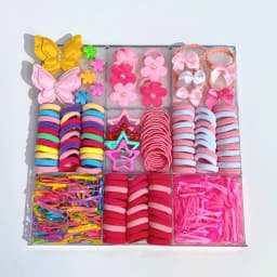 Bow High Elastic Hair Accessories Set No Hurt Hair Colorful Girls Hair Bands Kids Hair Accessories Princess Gift Set