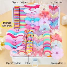 Bow High Elastic Hair Accessories Set No Hurt Hair Colorful Girls Hair Bands Kids Hair Accessories Princess Gift Set