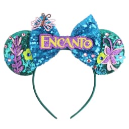 Disney Castle Mickey Mouse Ears Headband Sequins Bow Girls Cosplay Hairband Adult/Kids Party Gift Children Hair Accessories