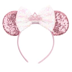 Disney Castle Mickey Mouse Ears Headband Sequins Bow Girls Cosplay Hairband Adult/Kids Party Gift Children Hair Accessories