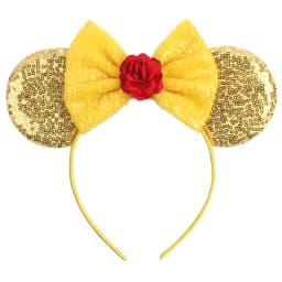 Disney Castle Mickey Mouse Ears Headband Sequins Bow Girls Cosplay Hairband Adult/Kids Party Gift Children Hair Accessories