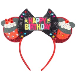 Disney Castle Mickey Mouse Ears Headband Sequins Bow Girls Cosplay Hairband Adult/Kids Party Gift Children Hair Accessories