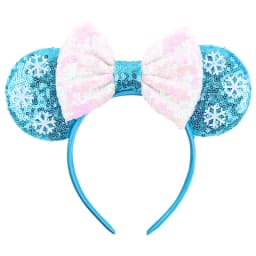 Disney Castle Mickey Mouse Ears Headband Sequins Bow Girls Cosplay Hairband Adult/Kids Party Gift Children Hair Accessories
