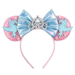 Disney Castle Mickey Mouse Ears Headband Sequins Bow Girls Cosplay Hairband Adult/Kids Party Gift Children Hair Accessories