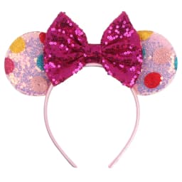 Disney Castle Mickey Mouse Ears Headband Sequins Bow Girls Cosplay Hairband Adult/Kids Party Gift Children Hair Accessories