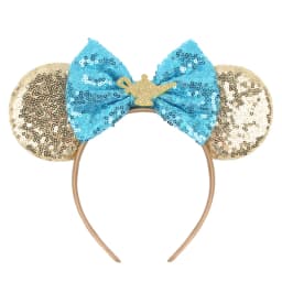 Disney Castle Mickey Mouse Ears Headband Sequins Bow Girls Cosplay Hairband Adult/Kids Party Gift Children Hair Accessories
