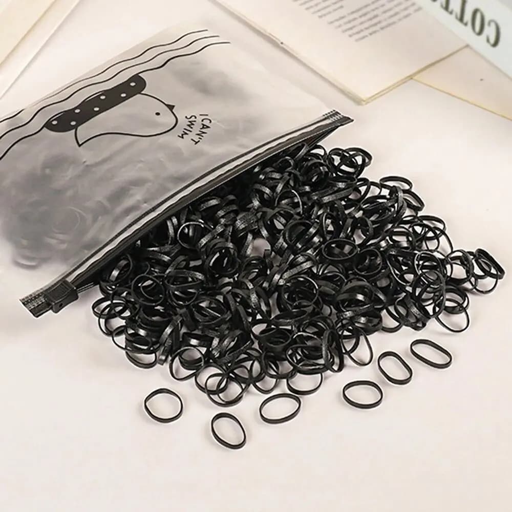 1000/2000pcs Colour Children Disposable Rubber Band Black Transparent High Elasticity No Harm to Hair Accessories Headband