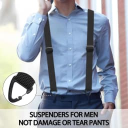 Hidden Suspenders for Men Heavy Duty Work Under Y Back Suspender Clothes 1.5 Inches with 3 Snap Loop