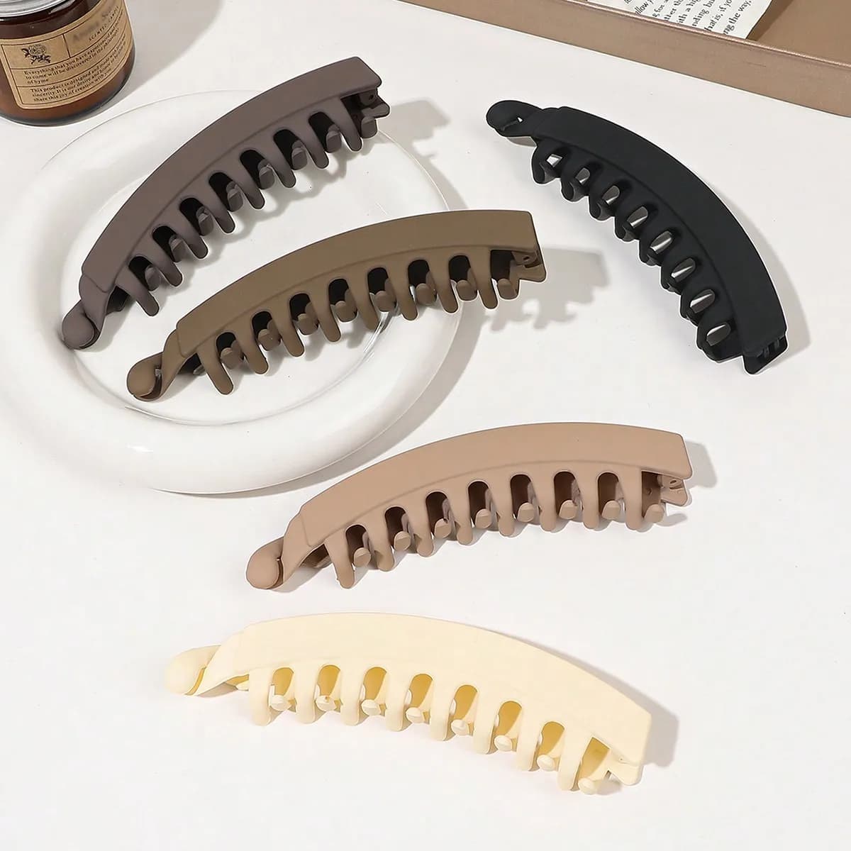 5 Pieces Banana Hair Clips for Women Strong Grip Non-Slip Hair Claws for Thick Hair 5 Inch Versatile Hair Accessories for Gift