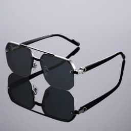 Fashion Square Semi-rimless Sunglasses Men Fashion Vintage Gradient Casual Shades Luxury Brand Design Outdoor Sun Glasses