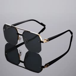 Fashion Square Semi-rimless Sunglasses Men Fashion Vintage Gradient Casual Shades Luxury Brand Design Outdoor Sun Glasses