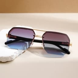 Fashion Square Semi-rimless Sunglasses Men Fashion Vintage Gradient Casual Shades Luxury Brand Design Outdoor Sun Glasses